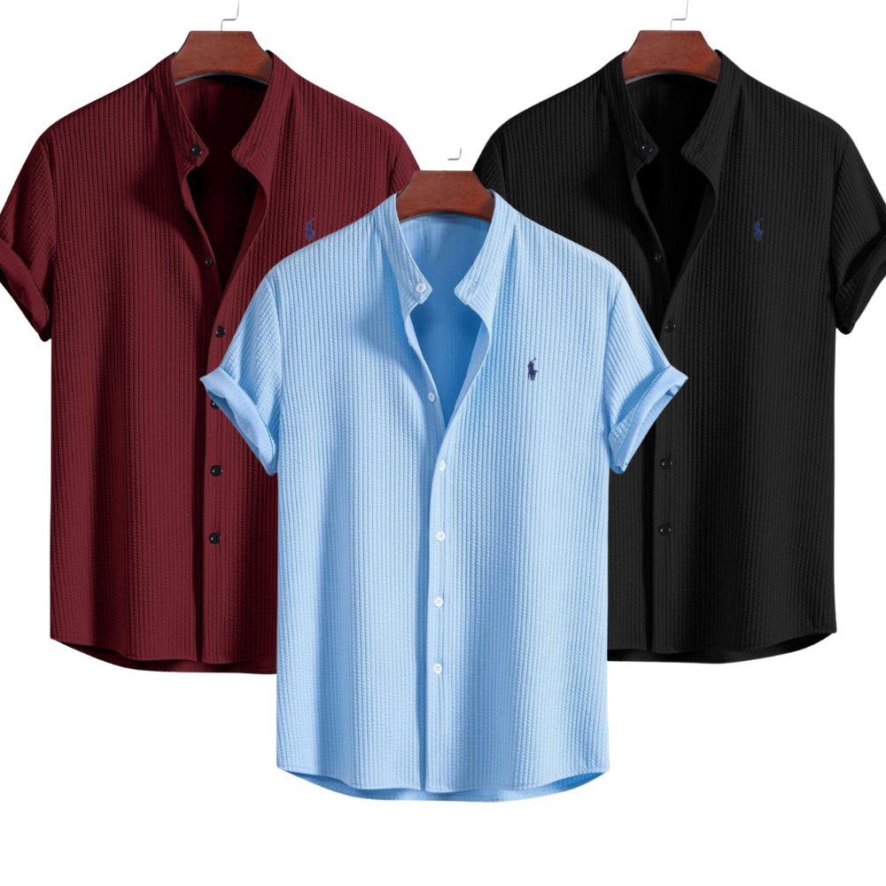 [1 kaufen, 3 erhalten] Luxuriöses Poloshirt mit Kragen