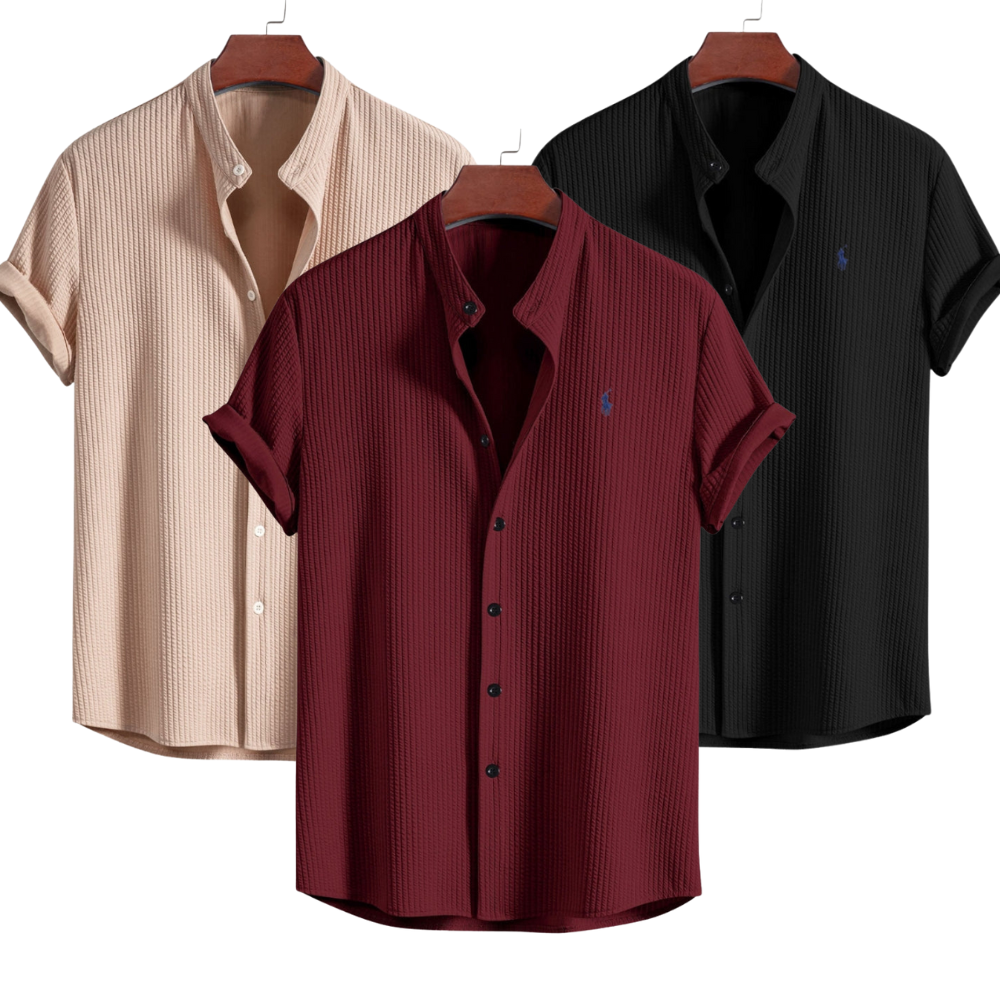 [1 kaufen, 3 erhalten] Luxuriöses Poloshirt mit Kragen